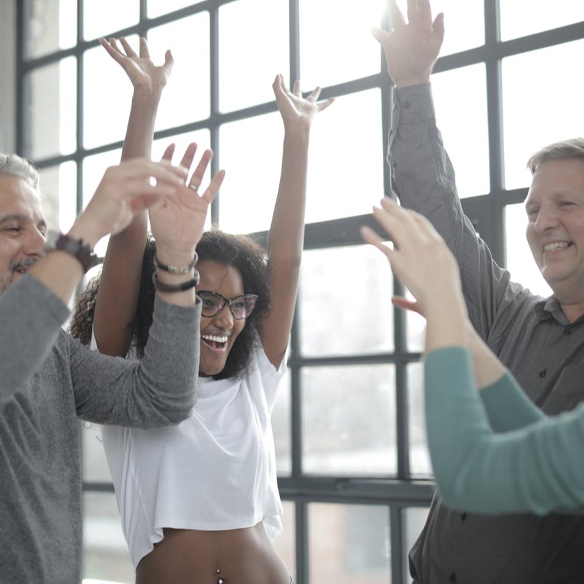 Group of christian singles celebrating